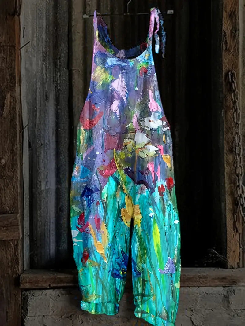 Jumpsuit met Abstracte Print Vrouwelijk Model - Mode Vibes