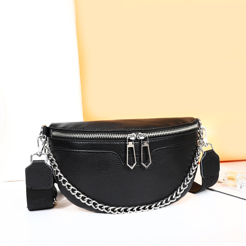 Dames Crossbody Tas met Ketting Leren Look