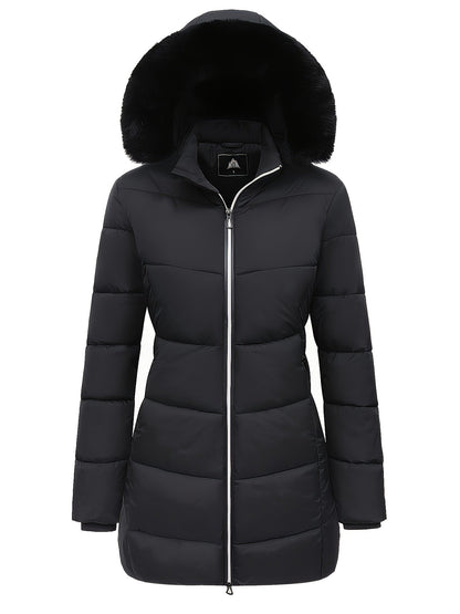 Warme Puffy Jas voor Vrouwen met Stijlvolle Details
