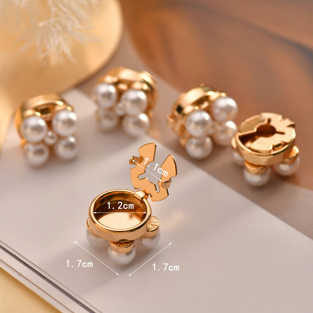 Dames Manchetknopen met Parel Detail Elegant Zilver