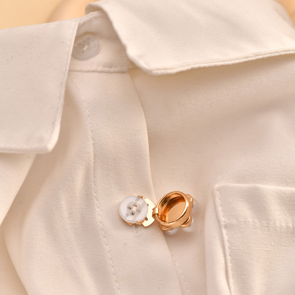 Dames Manchetknopen met Parel Detail Elegant Zilver