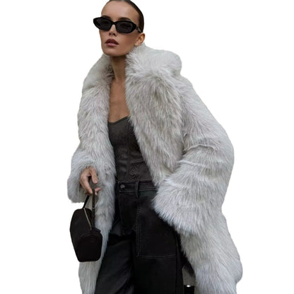 Dames Faux Fur Jas Luxe Stijlvol Elegante Uiterlijk