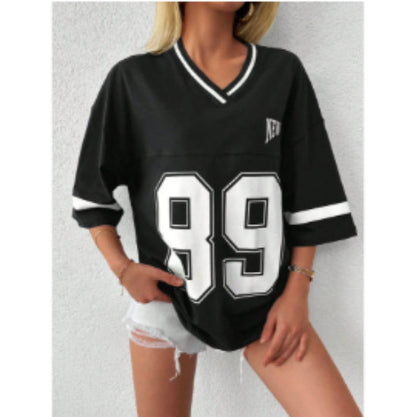 Dames American Football T-shirt Sportief Varsity Design