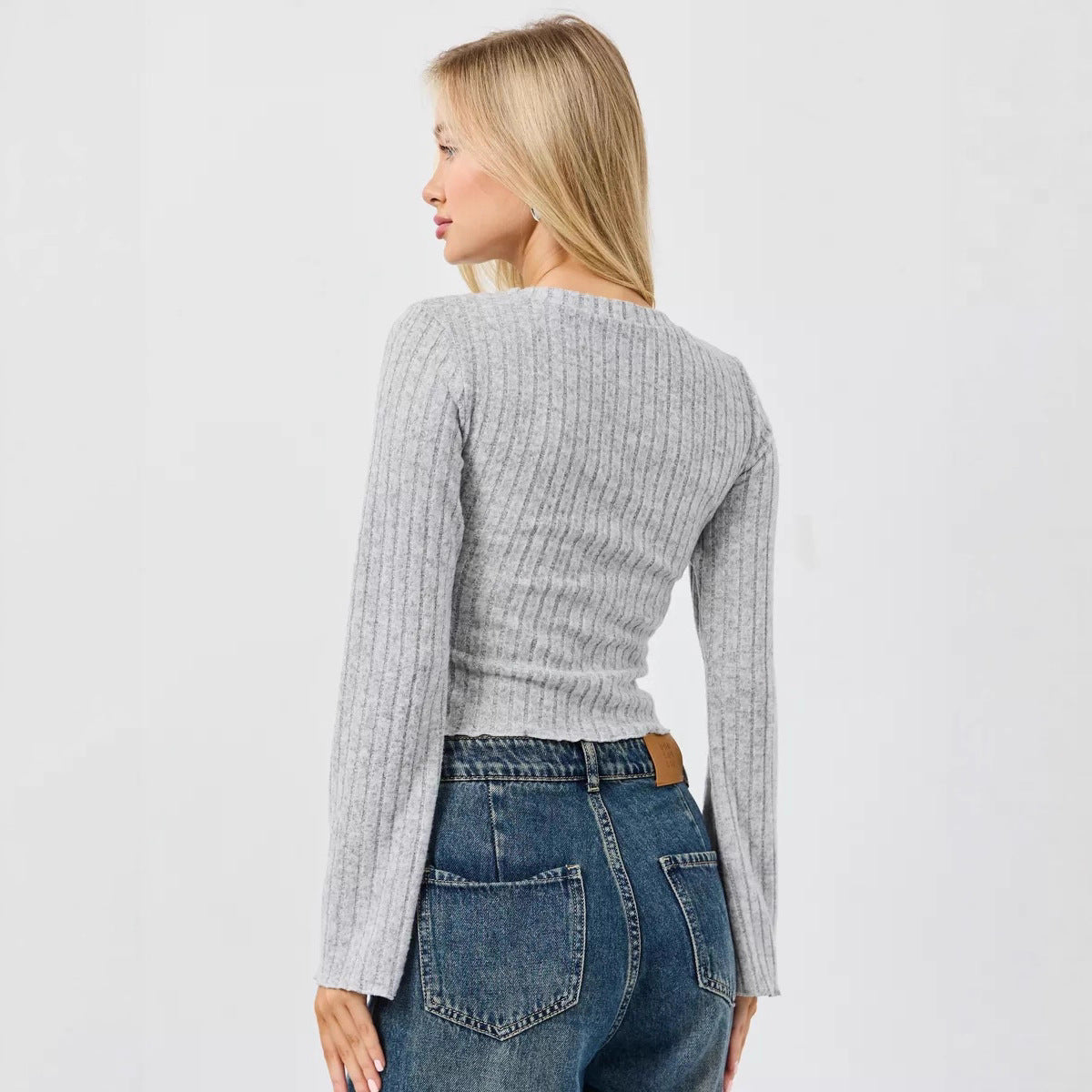 Dames Cropped Top Geribd Kort Model