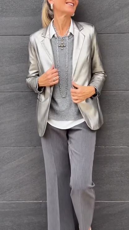 Metallic Blazer Glanzend Anne-Fleur damesjas