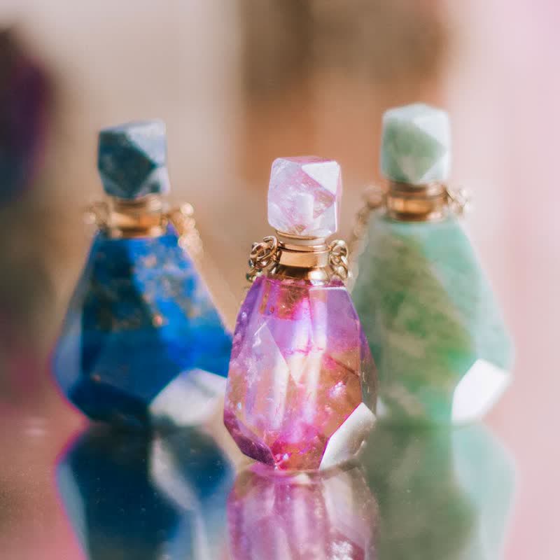 Kristallen Halsketting Parfumflesje Iridescerend Design