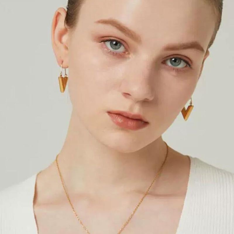 Retro Dames Oorbellen V-Vorm Zilver Kleur - Mode Vibes