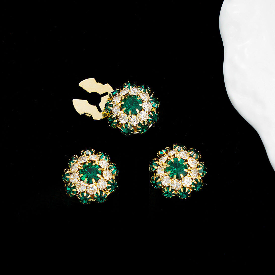 Dames Sierknopen met Steentjes Luxe Stijl Leoni