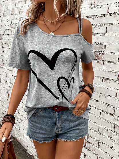 Vrouwelijk T-shirt Blote Schouder Zomerse Stijl