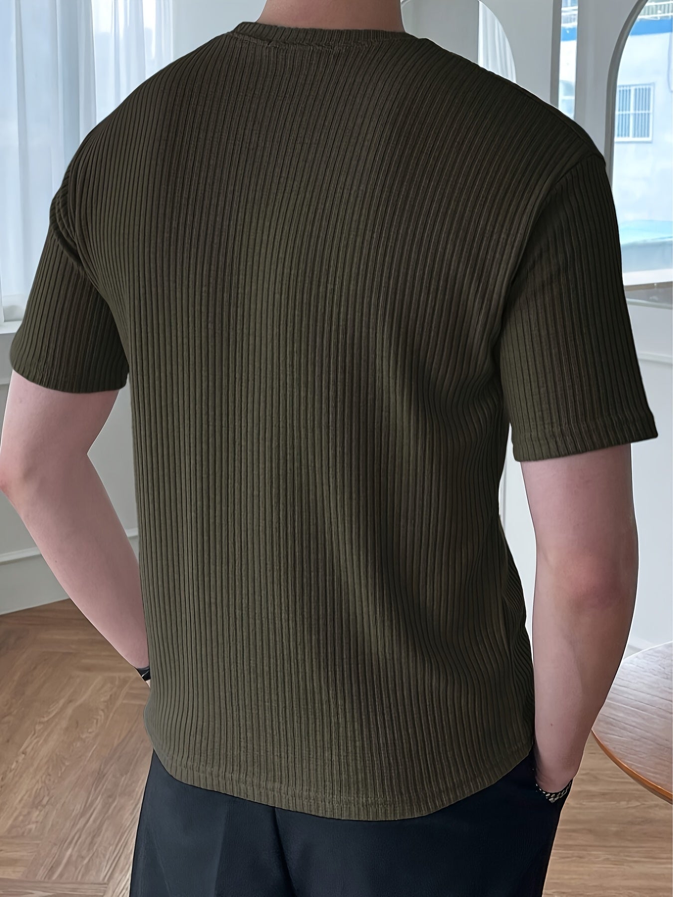 Heren T-shirt Groen Luchtig Katoen Milan