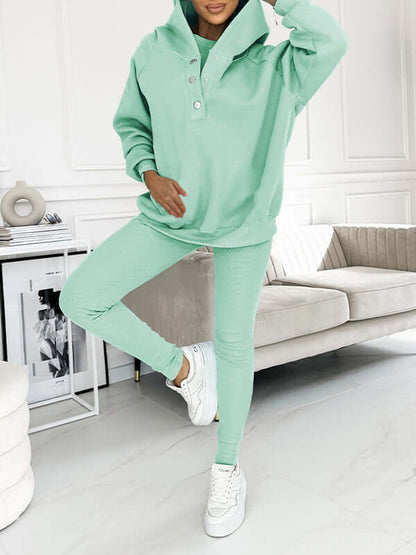 Dames Hoodieset met Fleece – Comfortabele Trui met Capuchon en Broek