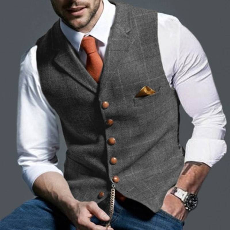Heren Gilet Klassiek Vintage Stijl