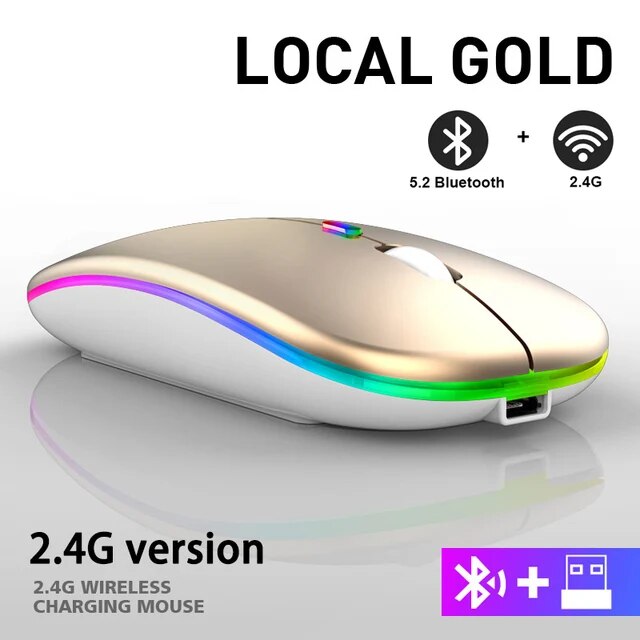 Bluetooth Muis Draadloos Oplaadbaar met LED Verlichting