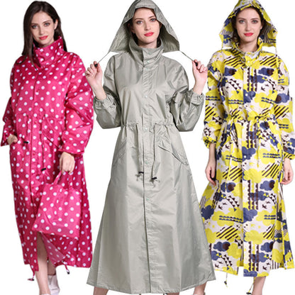 Dames Regenjas Lange Lichtgewicht Met Trendy Print