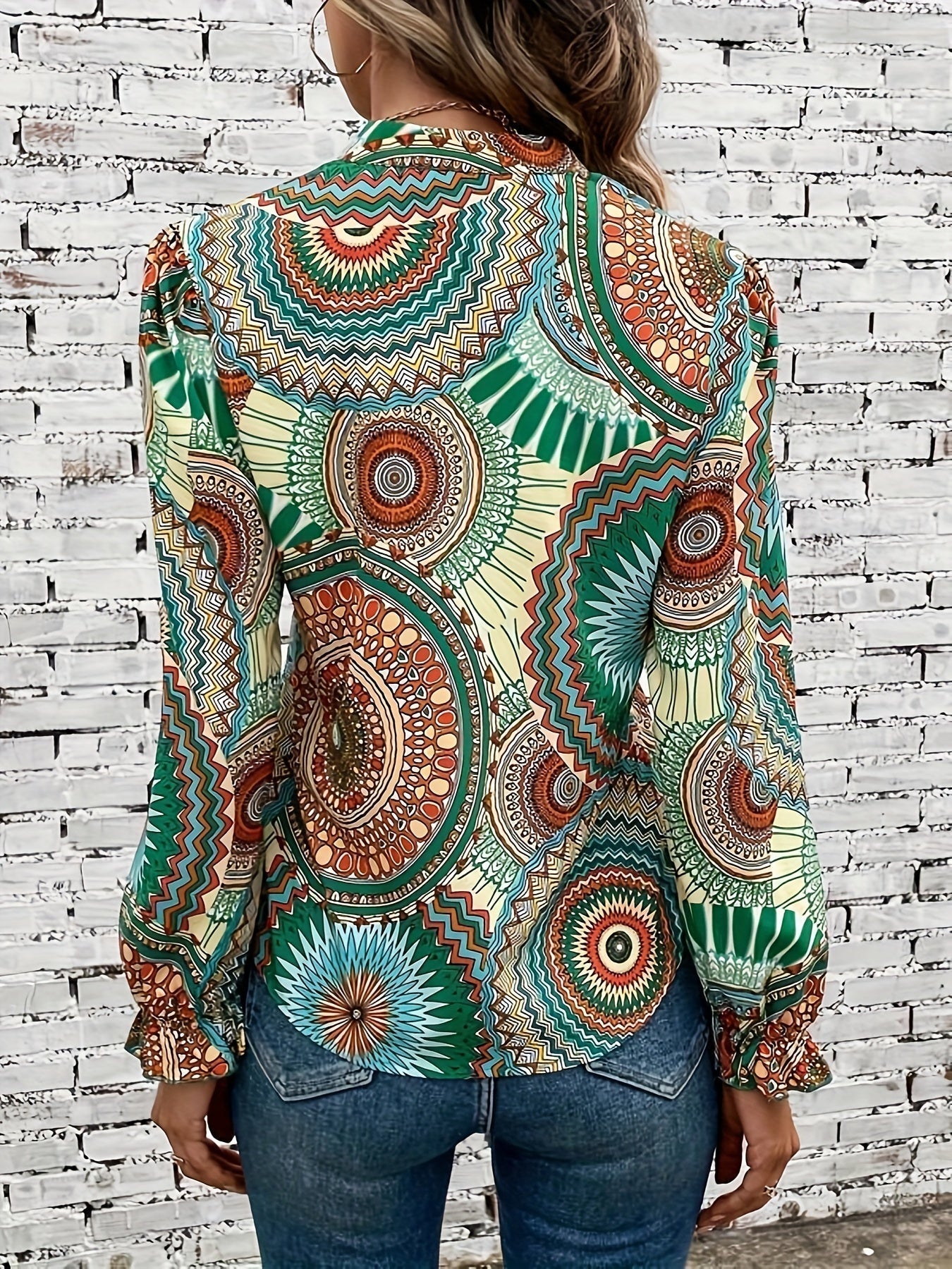 Dames Blouse Bloemenpatroon V-Hals Lente Herfst