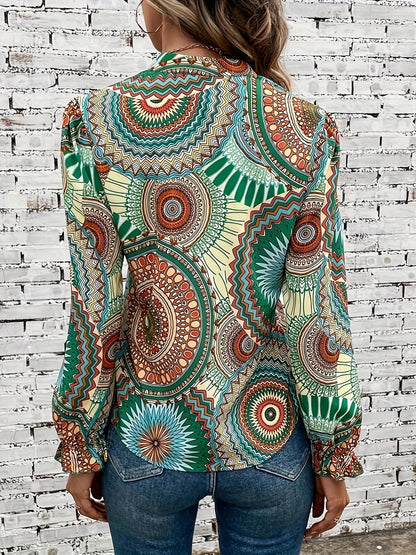 Dames Blouse Bloemenpatroon V-Hals Lente Herfst