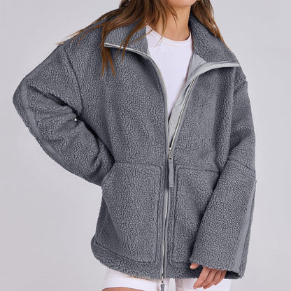 Dames Fleece Jas Oversized Warm en Zachte Winterjas