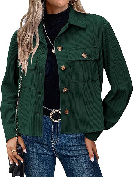 Korte Dames Corduroy Jas Trendy Bruin
