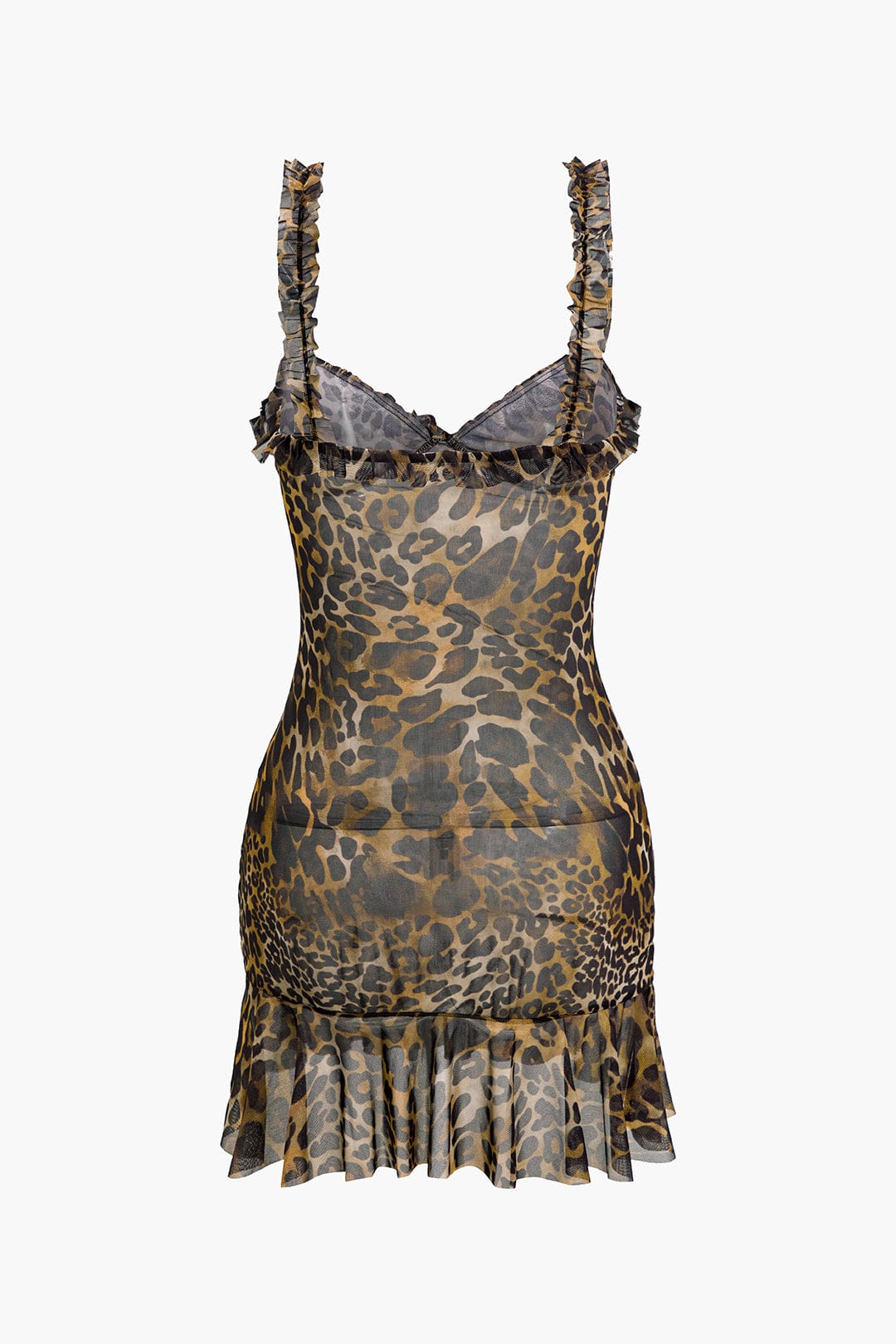Leoprint Minikleed met Rimpels Wilde Dierenprint Savanna