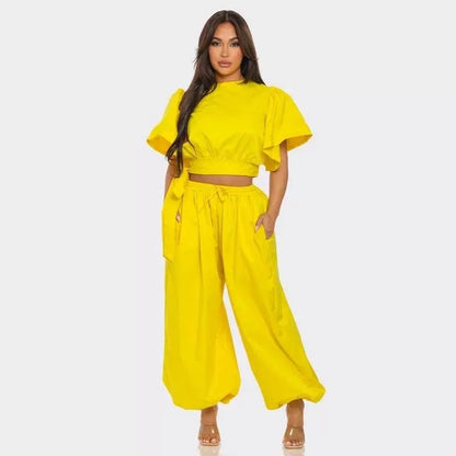 Vrouwelijke Jogger Set met Peplum Details Mode