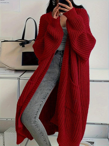 Dames Gebreide Vest Lange Stijlvolle Trendy Look
