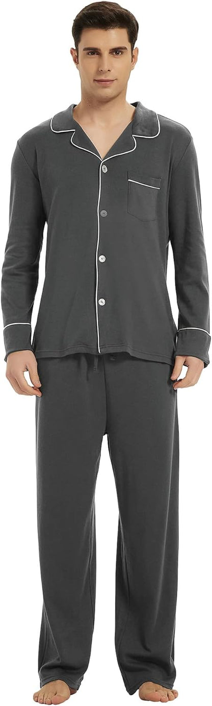 Heren Pyjama Katoen Comfortabel Leo