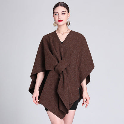 Dames Poncho Stijlvol met Riem en Elegant Design