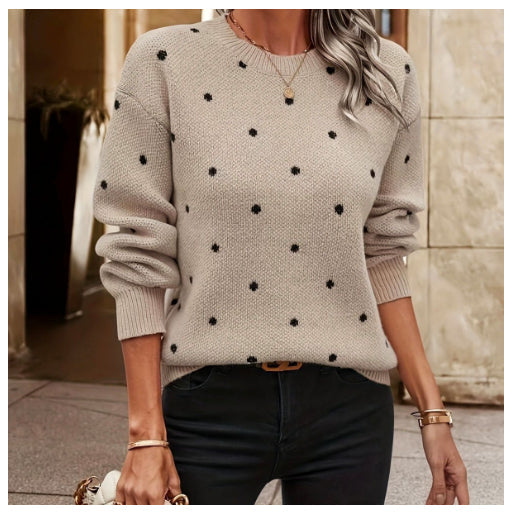 Dames Trui Gebreid met Polkadots Elegant en Stijlvol