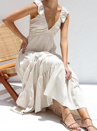 Vrouwen Maxi Jurk met Franje Zomerjurk Lange Jurk