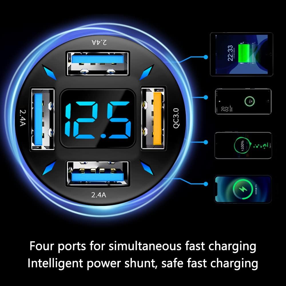 Snelle Autolader 66W USB-C met QC 3.0 en PD voor 12-24V