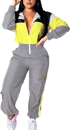 Dames Jumpsuit Windbreaker Retro Stijl
