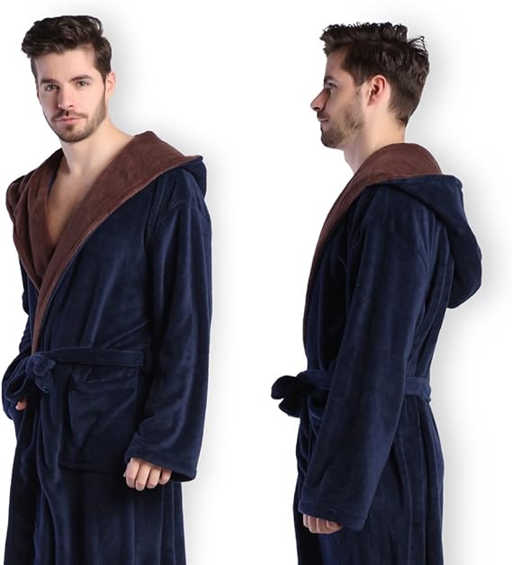Heren Badjas met Capuchon Luxe Zacht Grijs
