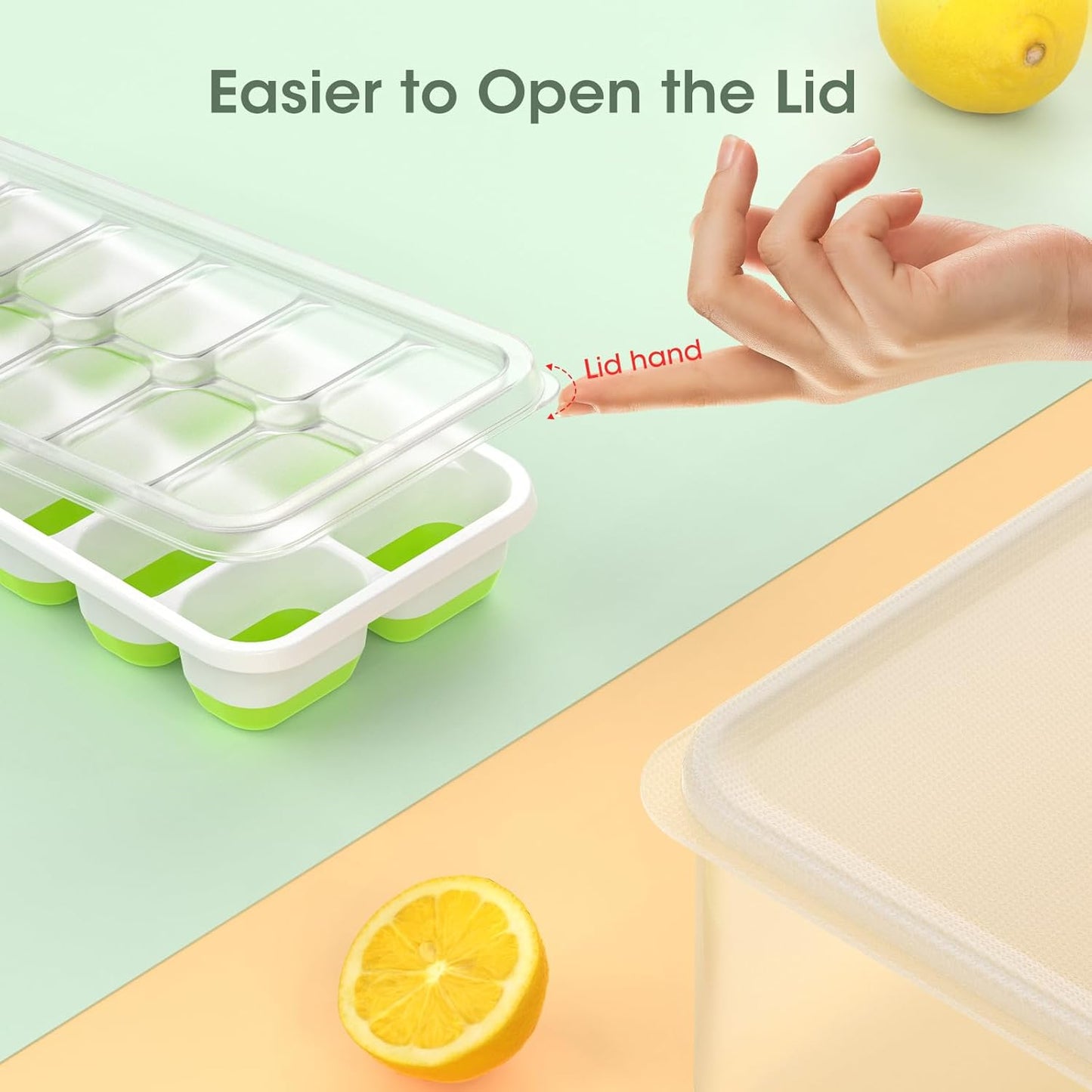 Silicone IJsblokjesvormen Set met Bak voor Eenvoudig Opbergen