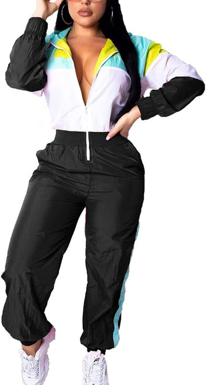 Dames Jumpsuit Windbreaker Retro Stijl