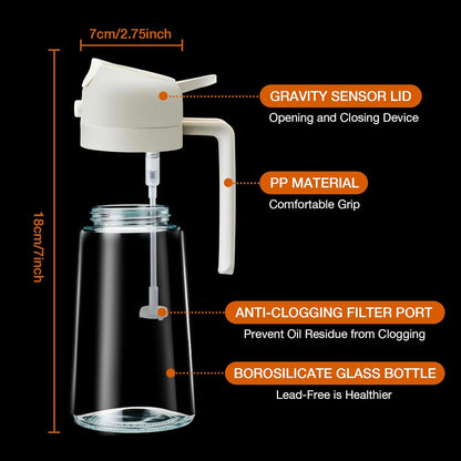 Olijfoliespray 2-in-1 470mL Glazen Fles Premium Kwaliteit