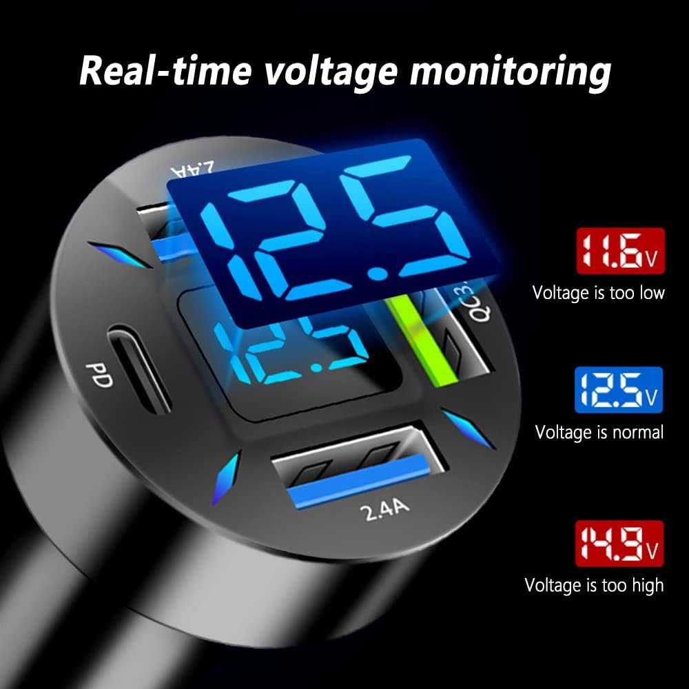 Snelle Autolader 66W USB-C met QC 3.0 en PD voor 12-24V