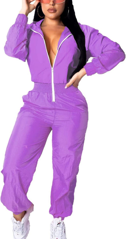 Dames Jumpsuit Windbreaker Retro Stijl
