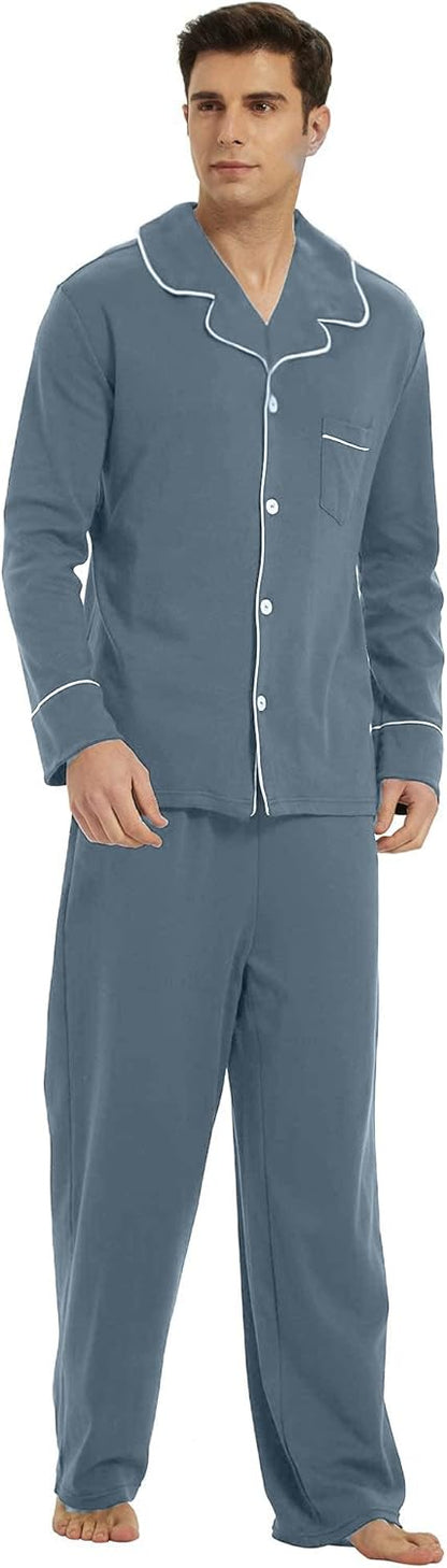 Heren Pyjama Katoen Comfortabel Leo