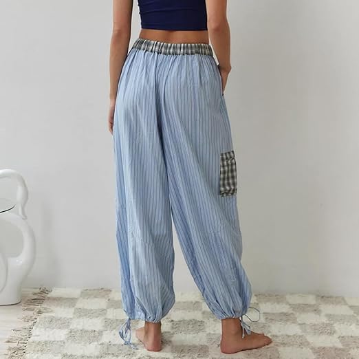 Geruite Pyjamaset voor Vrouw Casual Chic Losse Delen