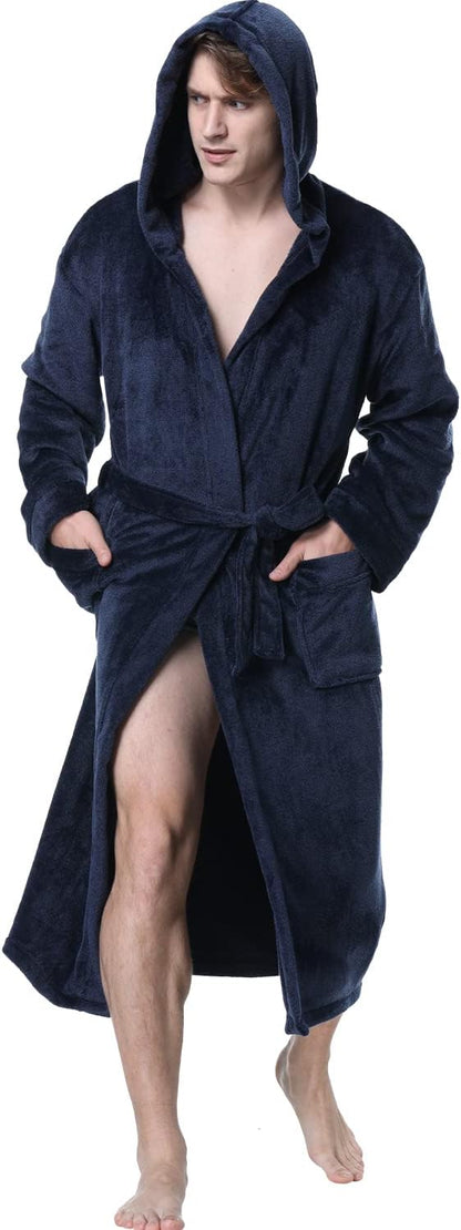 Heren Badjas met Capuchon Luxe Zacht Grijs