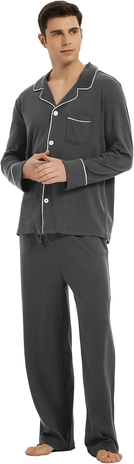 Heren Pyjama Katoen Comfortabel Leo