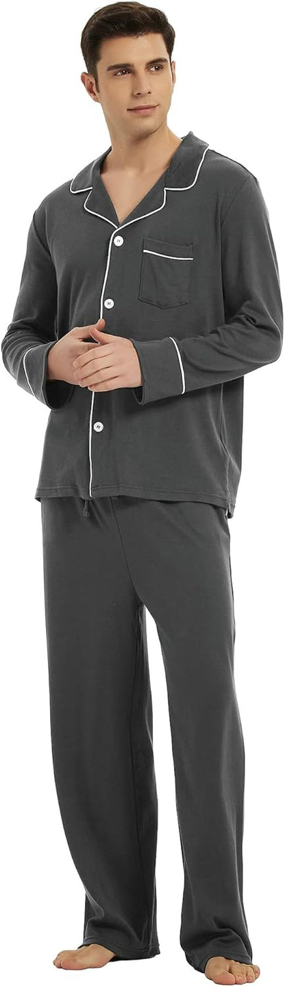Heren Pyjama Katoen Comfortabel Leo