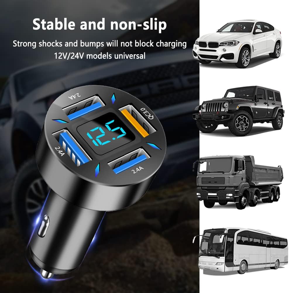 Snelle Autolader 66W USB-C met QC 3.0 en PD voor 12-24V