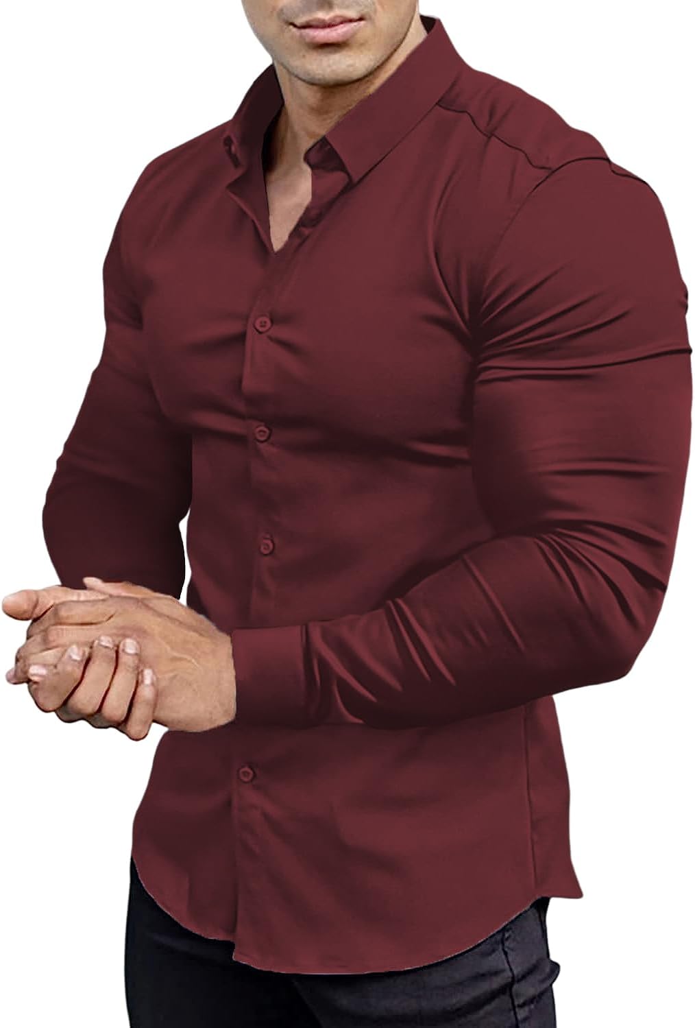 Heren Overhemd Slim Fit Kreukvrij Wit