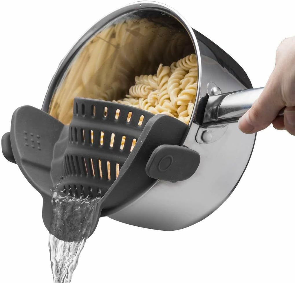Silicone Zeef - Hittebestendig Clip-On Vergiet voor Pasta en Groenten - Mode Vibes