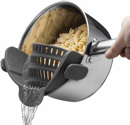 Silicone Zeef - Hittebestendig Clip-On Vergiet voor Pasta en Groenten - Mode Vibes