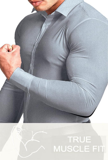 Heren Overhemd Slim Fit Kreukvrij Wit