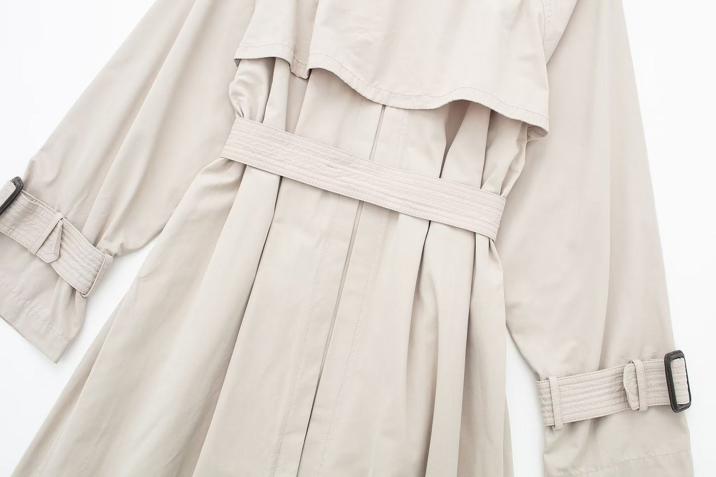 Dames Trenchcoat Lange Trendy Voorjaarsjas met Ceintuur