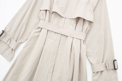 Dames Trenchcoat Lange Trendy Voorjaarsjas met Ceintuur