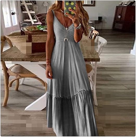 Vrouwelijke Lange Zomerjurk Elegante Casual Stijl - Mode Vibes
